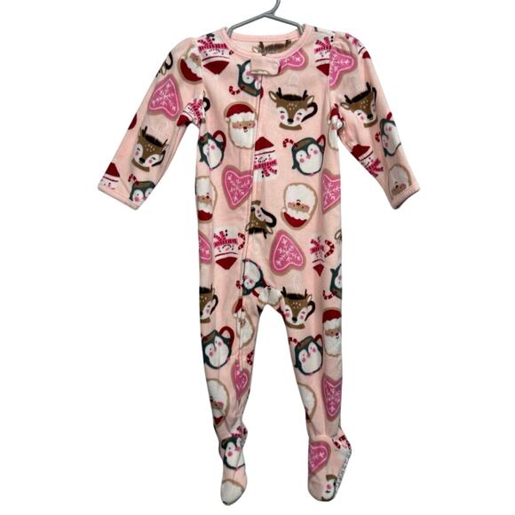 Carter’s 12 Months Christmas Fleece Footie - Picture 1 of 3